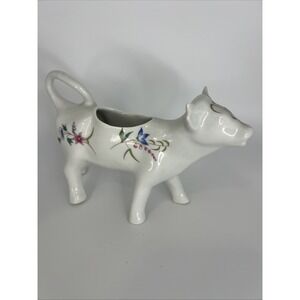 BIA Cordon Bleu Limoges France Cow Creamer Porcelain Floral Milk Pitcher